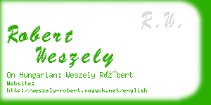 robert weszely business card